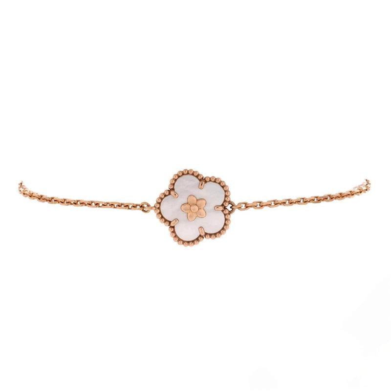 Van Cleef & Arpels Lucky Spring Plum Blossom Bracelet 18K Rose Gold and Mother: Condition: Pre-owned - Good,Brand: Van Cleef & Arpels,Main Stone: Unknown,Metal: 18K Rose Gold,Metal Purity: 18K,Style: Bracelet,Type: Bracelet,Color: Rose Gold,Material: 18K Rose Gold, Mother Of