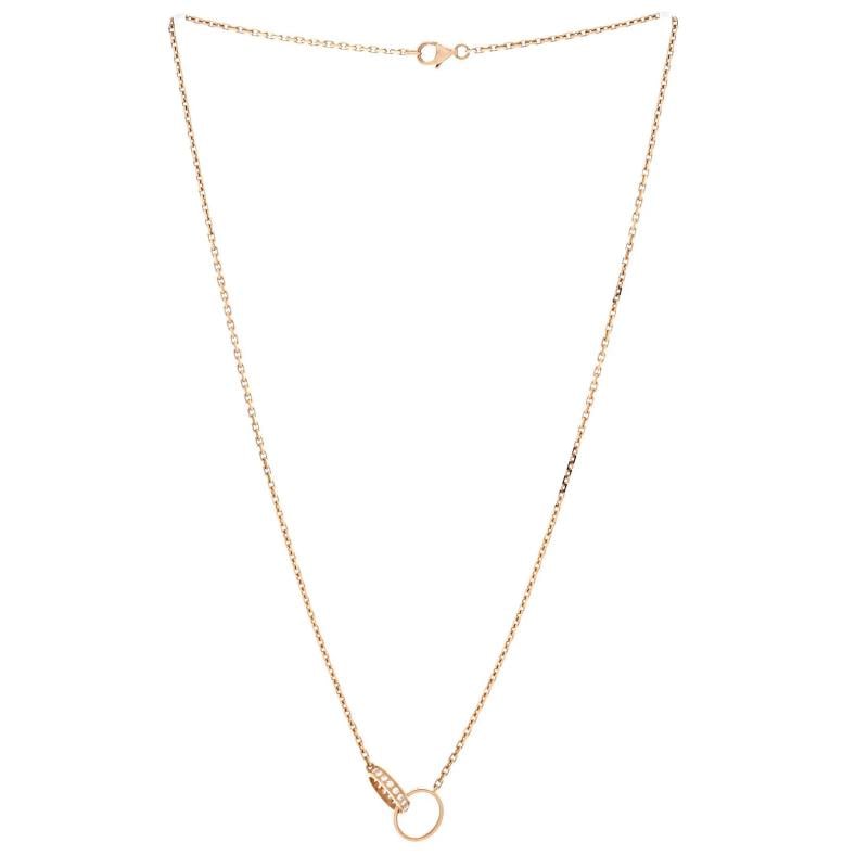 Cartier Love Interlocking Necklace 18K Rose Gold with Diamonds - 3