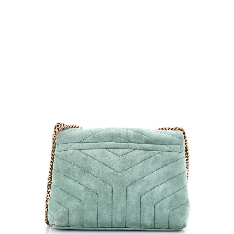 Saint Laurent Loulou Shoulder Bag Matelasse Chevron Suede Small - 3