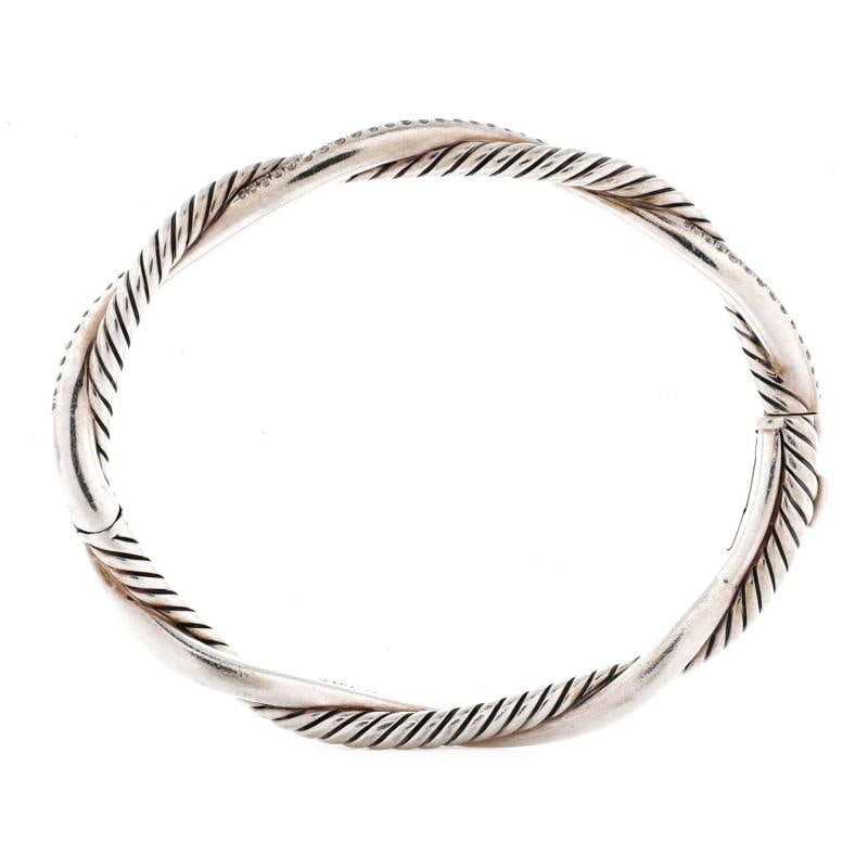 David Yurman Petite Infinity Bracelet Sterling Silver with Diamonds 4.4MM - 2