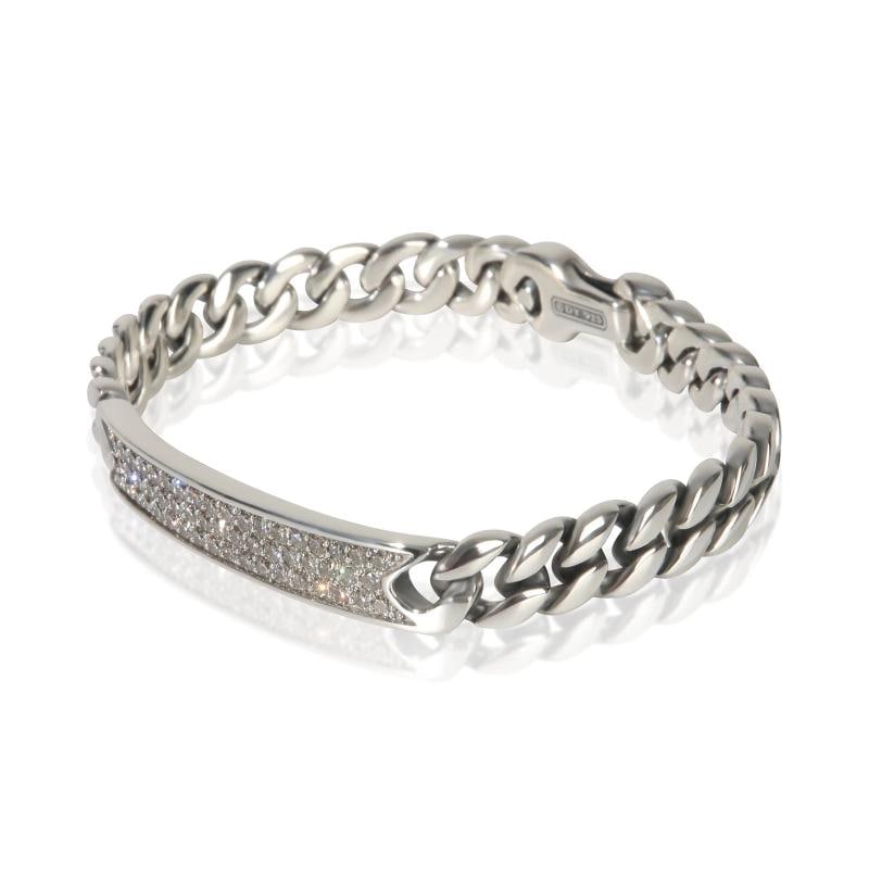 David Yurman Sterling Silver Diamond ID Bracelet - 2