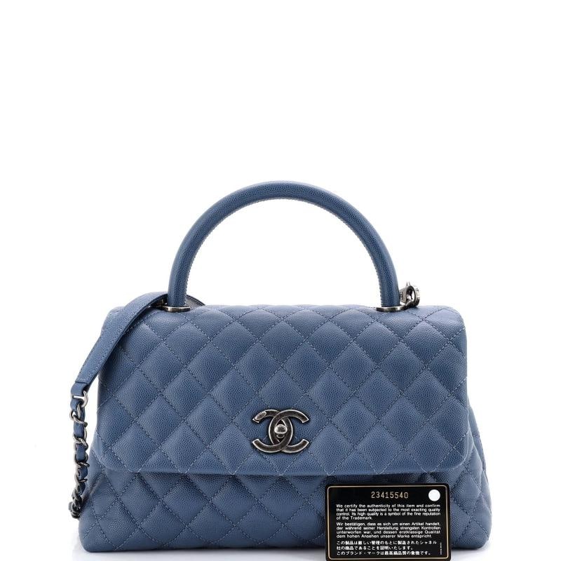 Chanel Coco Top Handle Bag Quilted Caviar Small - 2