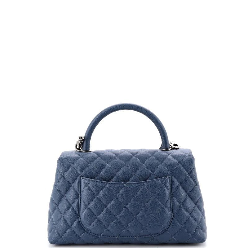Chanel Coco Top Handle Bag Quilted Caviar Small - 4