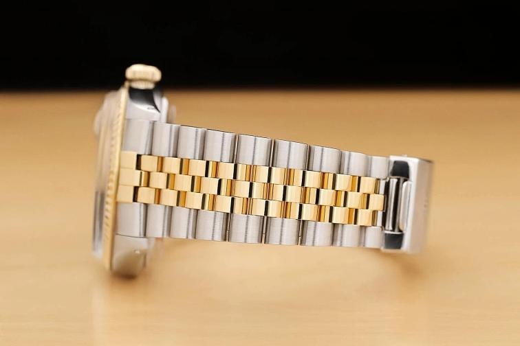 ROLEX MENS DATEJUST 16013 WHITE DIAL 18K YELLOW GOLD STAINLESS STEEL WATCH - 5