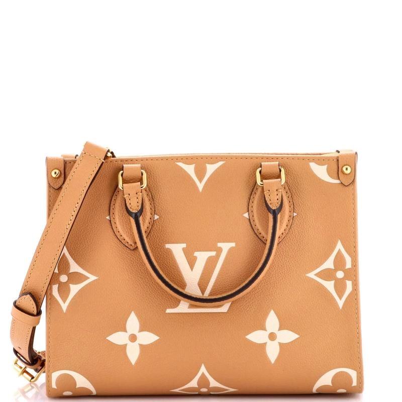 Louis Vuitton OnTheGo Tote Bicolor Monogram Empreinte Giant PM: Accessories: With Strap Measurements: Handle Drop 3.5", Height 7.5", Width 9.75", Depth 4.5", Strap Drop 18-21". Condition: Pre-owned - Good,Brand: Louis Vuitton,Exterior Material: Leather,Style: