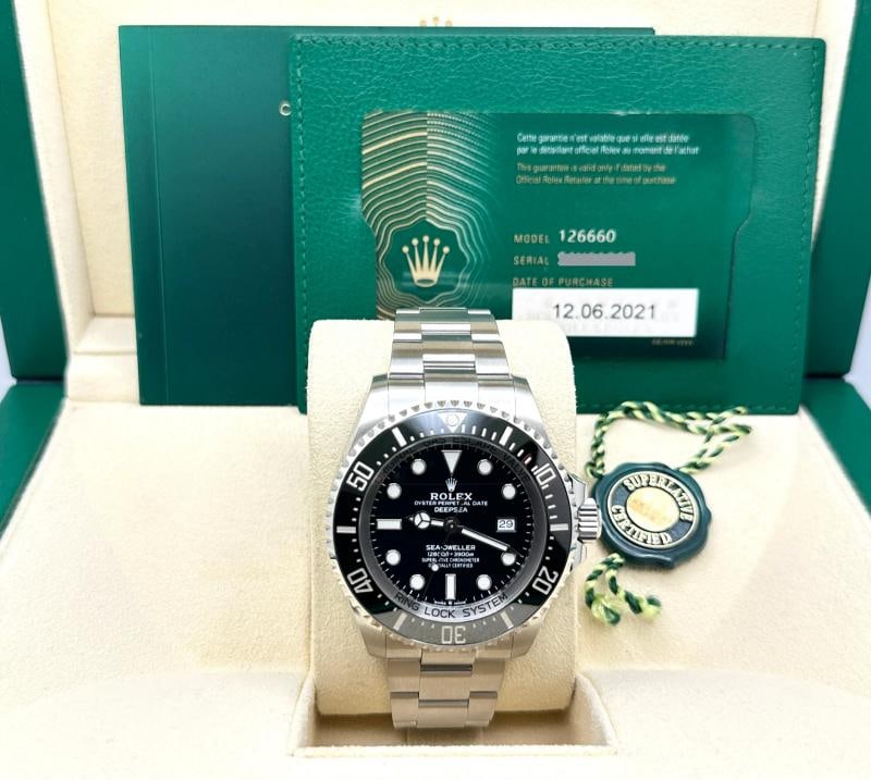 Rolex Sea Dweller Deepsea 126660 44mm Black Dial Stainless Steel Box Papers (1 of 7)
