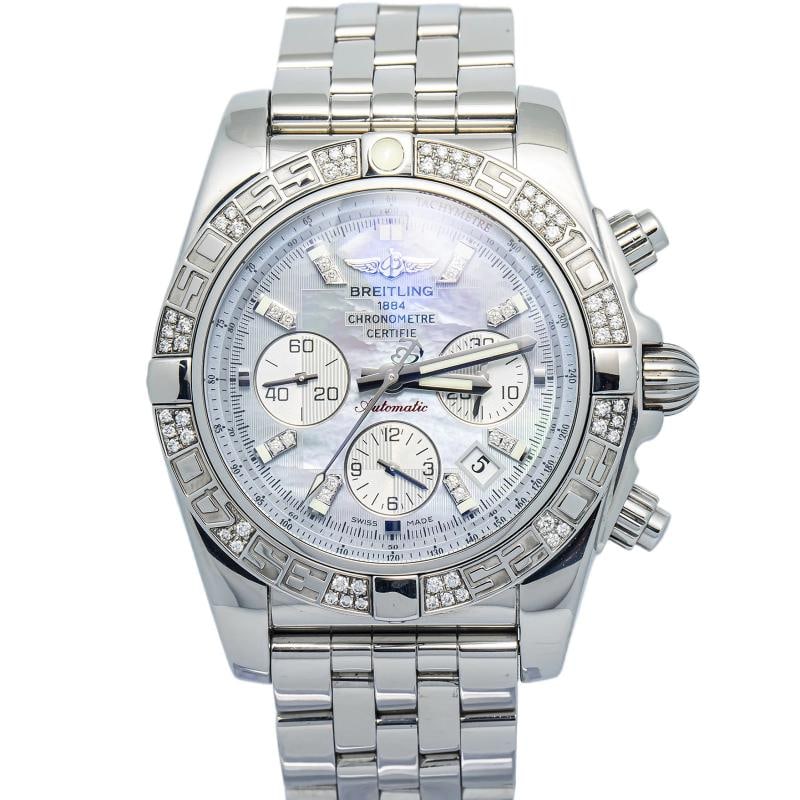 Breitling Chronometre AB0110 SS Factory Diamond MOP Dial Auto Men's Watch 44mm (1 of 6)