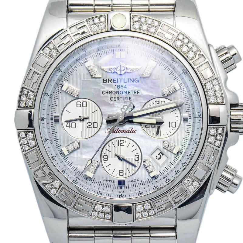 Breitling Chronometre AB0110 SS Factory Diamond MOP Dial Auto Men's Watch 44mm - 2