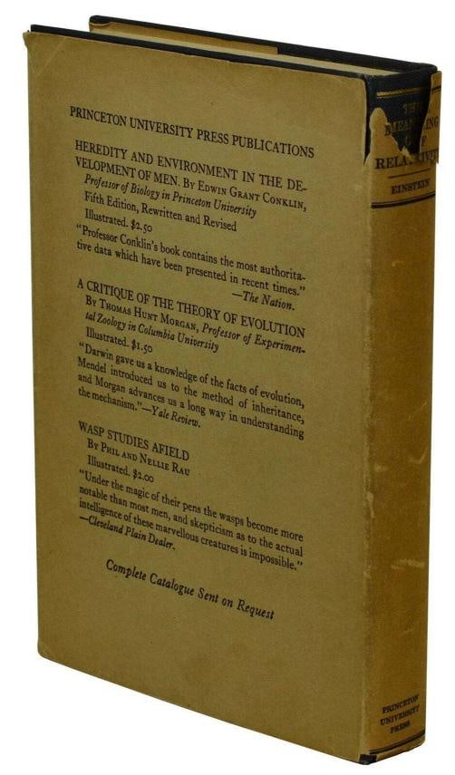 The Meaning of Relativity ~ ALBERT EINSTEIN ~ 1st US Edition ~ 1923 ~ Princeton - 3