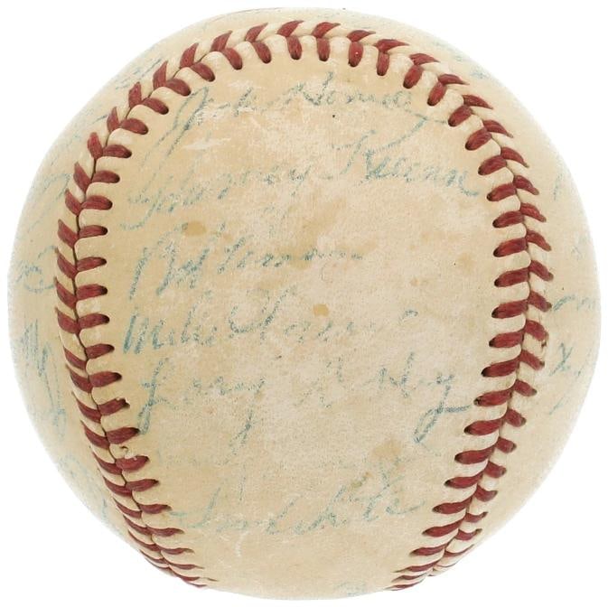 1953 All Star Game Team Signed Baseball Mickey Mantle Satchel Paige JSA COA - 5