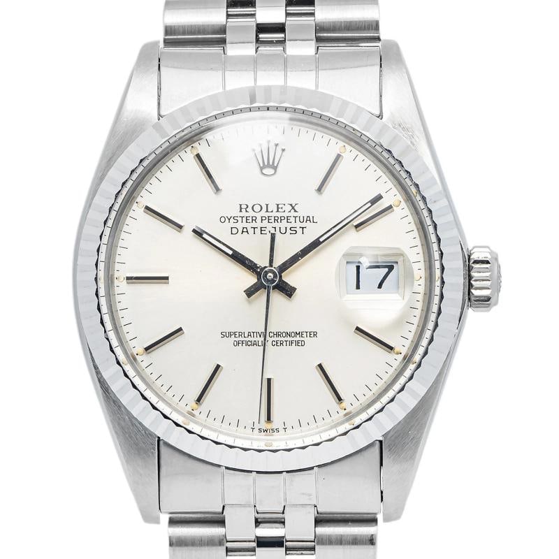 Rolex Datejust 16014 SS Jubilee Silver Stick Dial Auto Men's Watch 36mm - 2