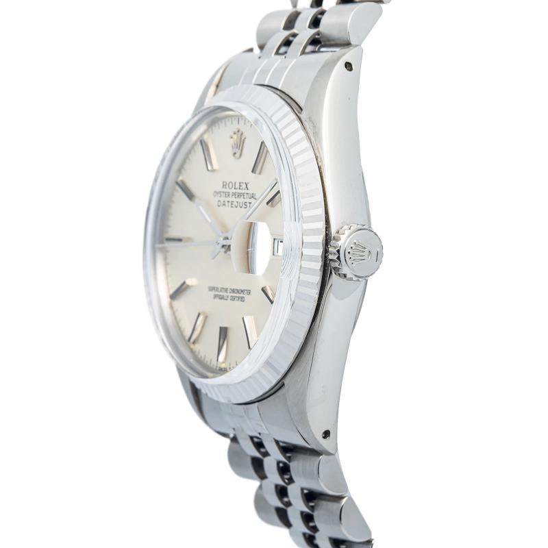 Rolex Datejust 16014 SS Jubilee Silver Stick Dial Auto Men's Watch 36mm - 3