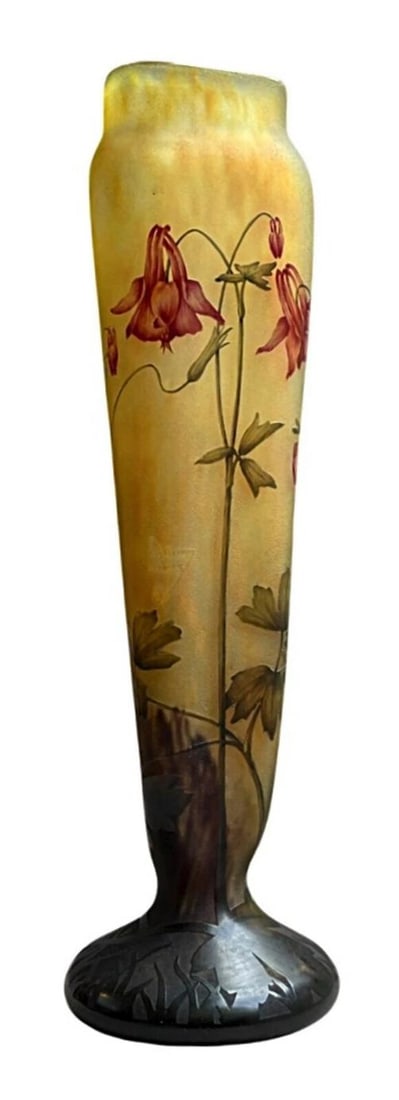 Daum Nancy Signed Glass Vase~(15.75"H x 4.75"W) - 2