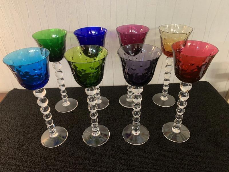 8pc Saint Louis Crystal Glasses Lot~(9.6"H x 3.5"D): Condition: Used: An item that has been used previously. The item may have some signs of cosmetic wear, but is fully operational and functions as intended. This item may be a floor model or store