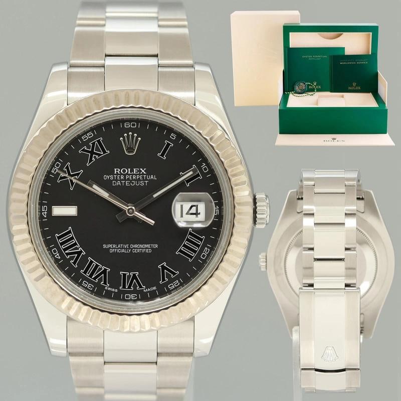 MINT Rolex DateJust 2 Wimbledon White Gold Fluted Bezel 116334 Watch Box: Condition: Pre-owned - Excellent,Brand: Rolex,Department: Men,Type: Wristwatch,Country of Origin: Switzerland Brand Rolex (Guaranteed Authentic) Model DateJust II Reference Number 116334 Serial