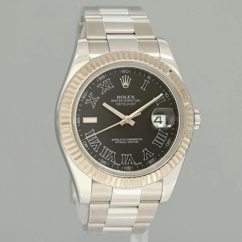MINT Rolex DateJust 2 Wimbledon White Gold Fluted Bezel 116334 Watch Box - 3