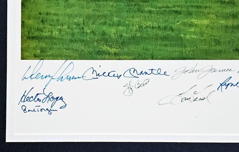 1961 Yankees Autographed Framed 24x36 Lithograph 34 Sigs Mantle Berra PSA/DNA - 3