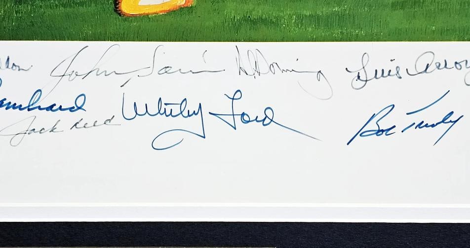 1961 Yankees Autographed Framed 24x36 Lithograph 34 Sigs Mantle Berra PSA/DNA - 6