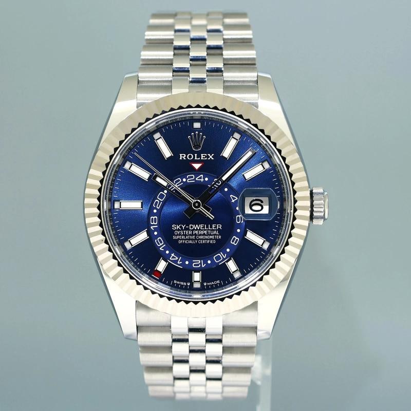 2024 NEW PAPERS Rolex Sky-Dweller Steel BLUE Jubilee Fluted 42mm 336934 Watch - 2