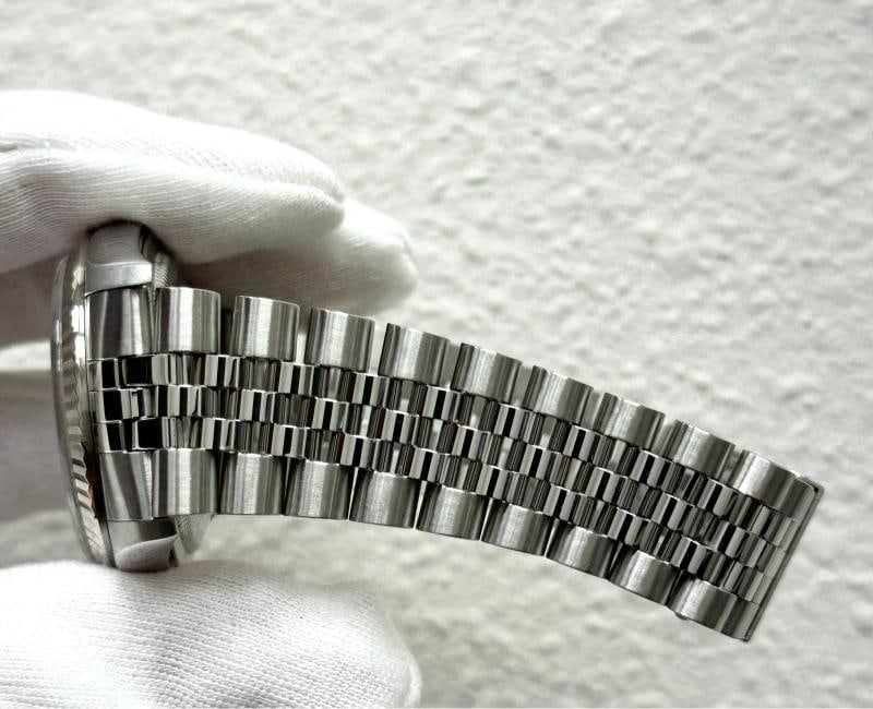 2005 Rolex Datejust 16234 36mm Rhodium Roman Dial 18K Gold Bezel Steel Box Paper - 6
