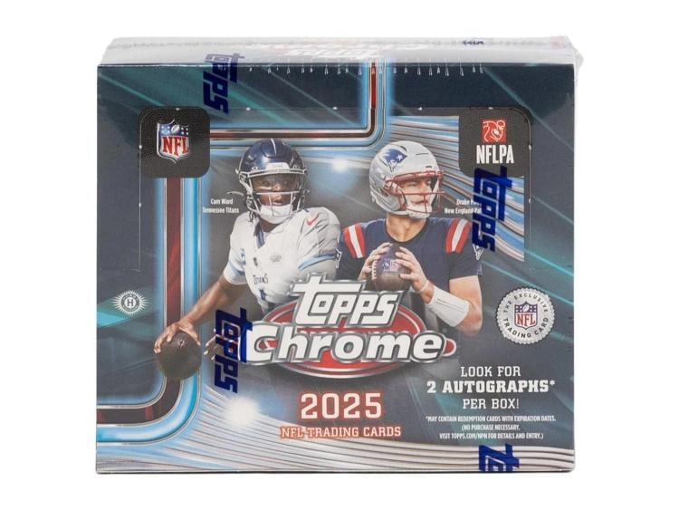 2025 TOPPS CHROME FOOTBALL HOBBY JUMBO BOX: Condition: New/Factory Sealed: A brand-new, unused, unopened, undamaged item (including handmade items). See the seller's listing for full details. ,Graded: No,Manufacturer: Topps,Product: