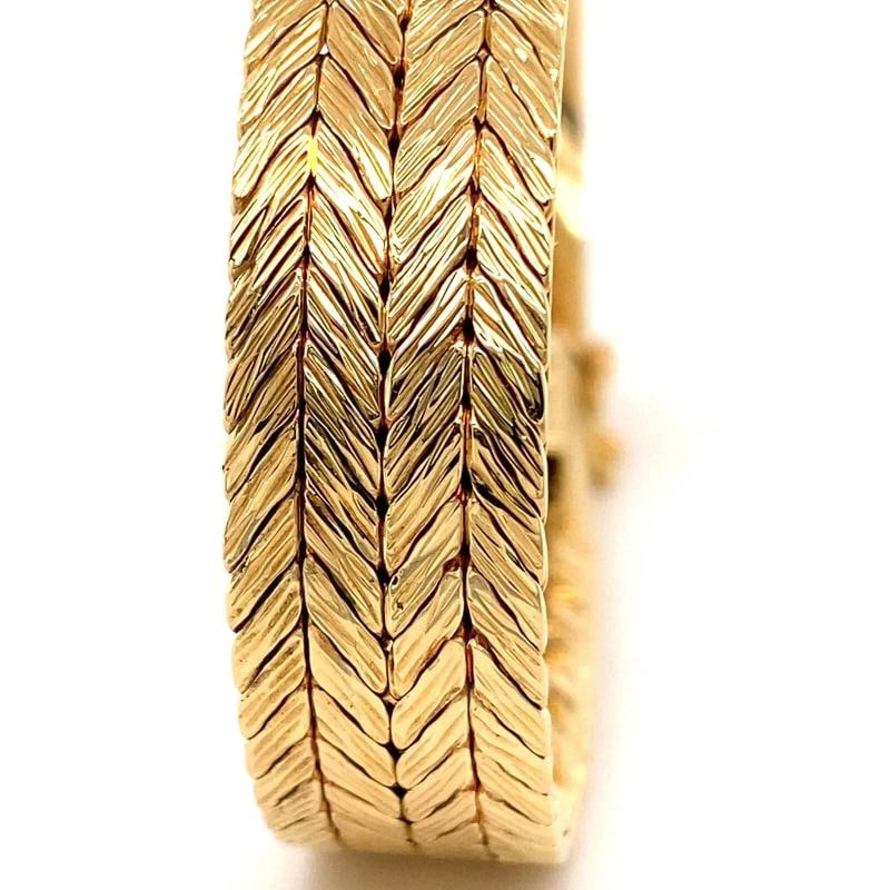Tiffany & Co West Germany Double Row Herringbone Woven Bracelet 18kt Yellow Gold - 3
