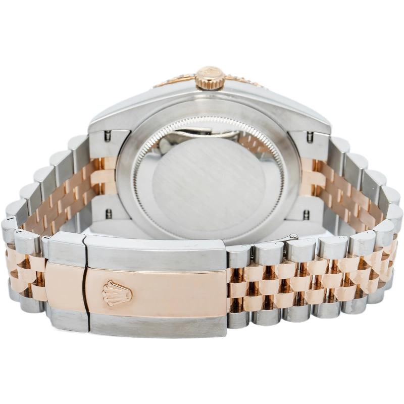 Rolex Datejust 126331 18k Rose Two Tone Silver Dial Diamond Bezel Watch 41mm - 5