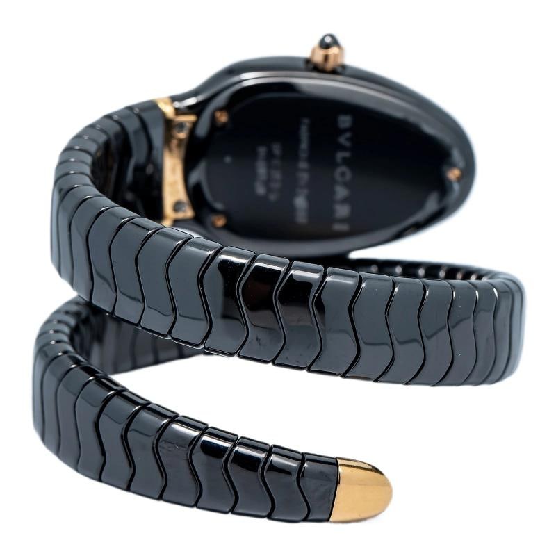 Bvlgari Serpenti SPC35BG 18k RG Diamond Bezel Black Dial 2018 Card Women 23mm - 5