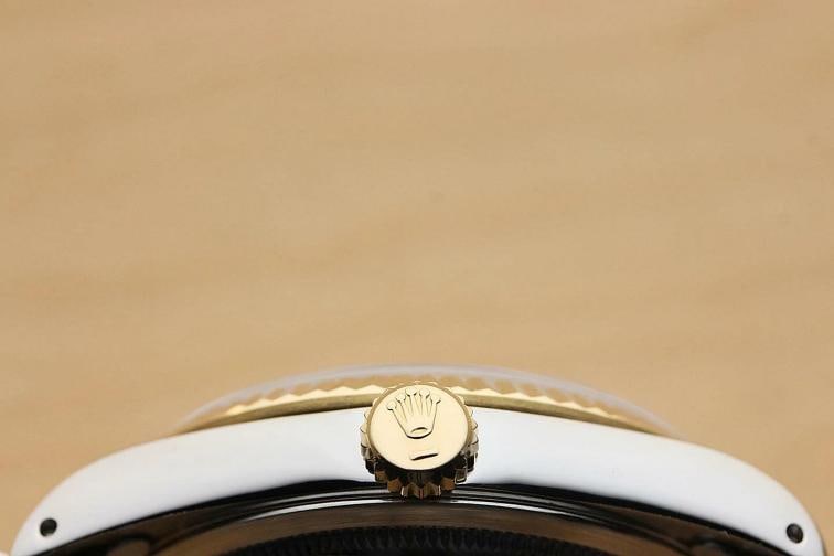 ROLEX MENS DATEJUST 16233 FACTORY ROMAN DIAMOND DIAL 18K YELLOW GOLD STEEL WATCH - 7