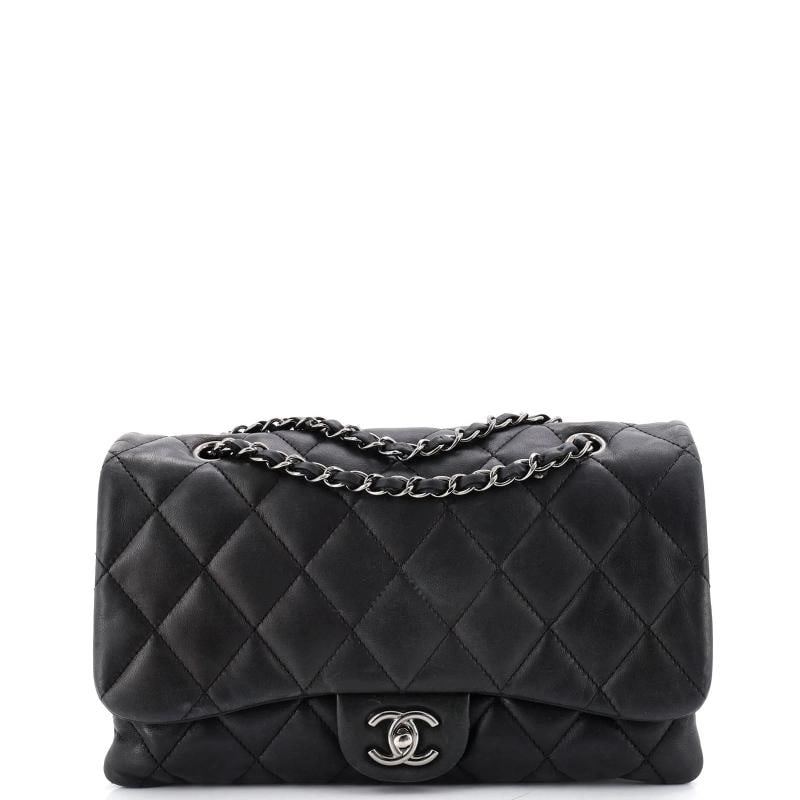 Chanel 3 Flap Bag Quilted Lambskin Jumbo: Condition: Pre-owned - Fair,Brand: Chanel,Exterior Material: Leather,Style: Shoulder Bags,Exterior Color: Black,Department: Women,Size: Jumbo,Accessories: Dust Bag