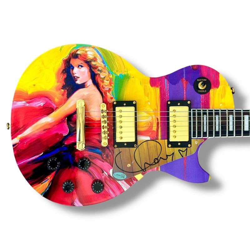 Taylor Swift Signed Guitar Custom Graphics JSA COA Speak Now Peter Max Eras Tour: Industry: Music,Signed: Yes,Autograph Authentication: James Spence (JSA),Object Type: Guitar & Guitar Pick,Original/Reproduction: Original,Country of Origin: United States