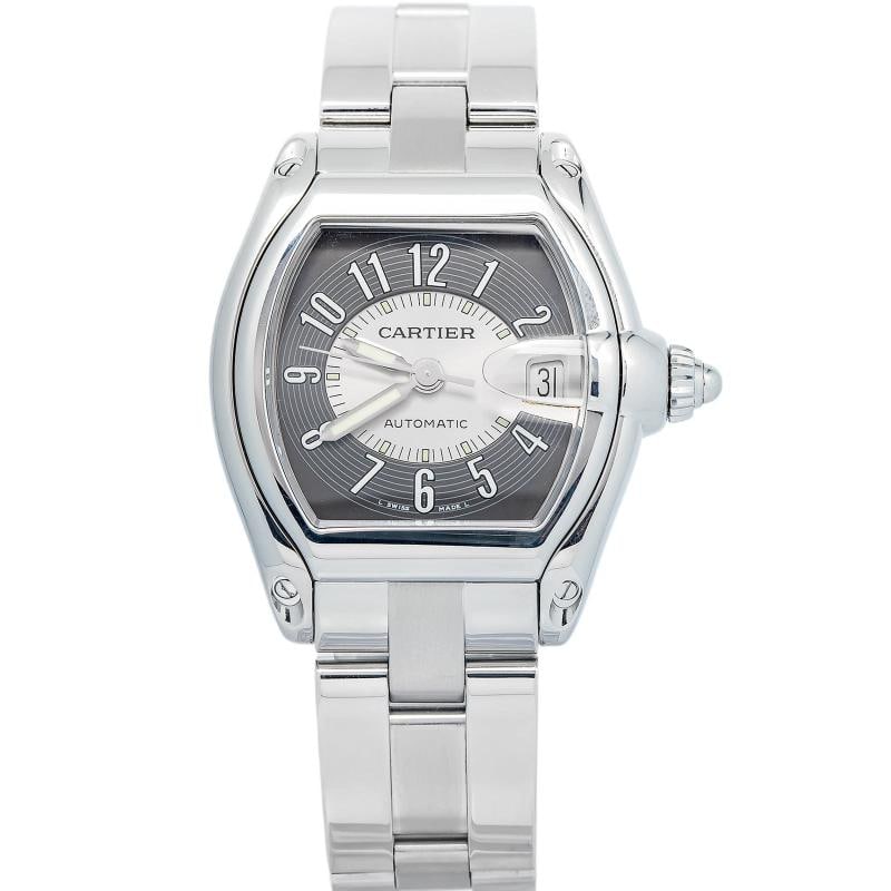 Cartier Roadster W62001V3 2015 Card Automatic SS Grey-Silver Tuxedo Dial 44x38mm: Condition: Pre-owned - Good: This item has been gently used but is in good condition. It might have a few signs of wear, like light scratches or tarnishing. All imperfections should be shown and