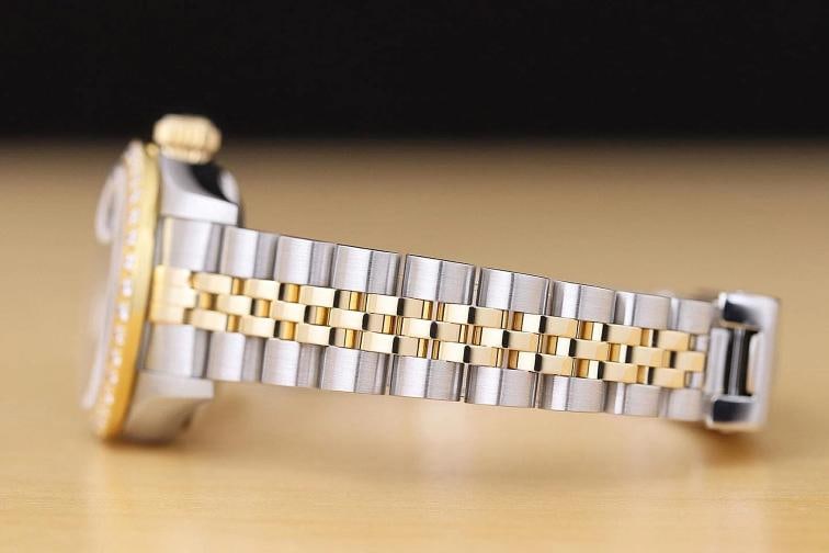 ROLEX LADIES DATEJUST 79173 BLACK DIAL 18K GOLD STEEL TWO TONE DIAMOND WATCH - 5