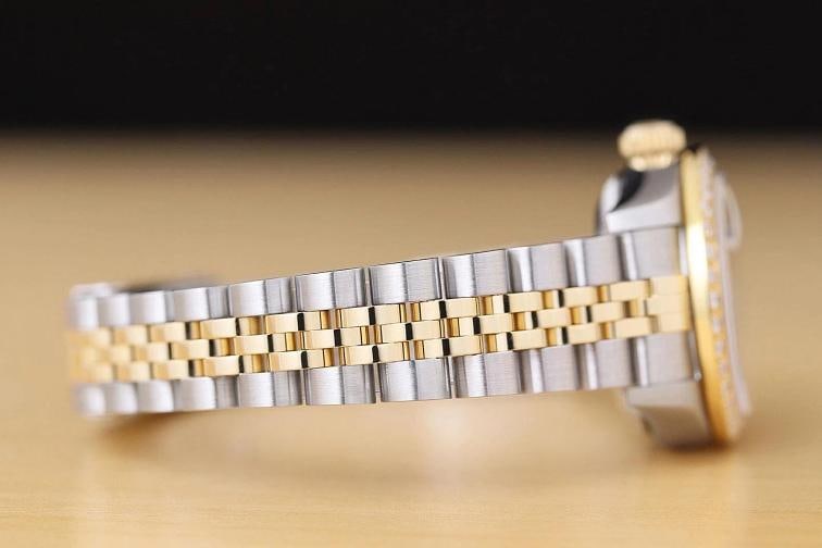 ROLEX LADIES DATEJUST 79173 BLACK DIAL 18K GOLD STEEL TWO TONE DIAMOND WATCH - 8
