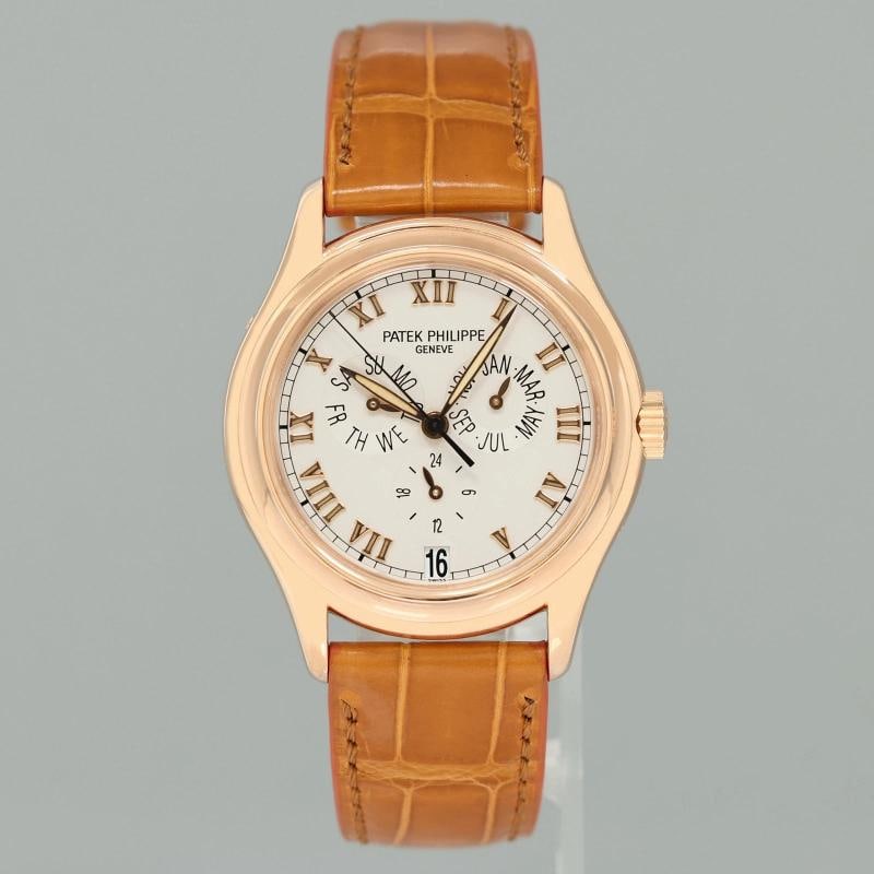 MINT Patek Philippe Rose Gold Annual Calendar 5035r White Roman 37mm Watch Box Papers - 2