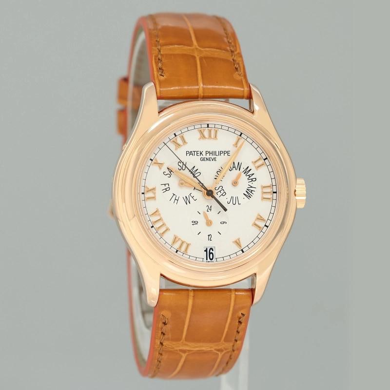 MINT Patek Philippe Rose Gold Annual Calendar 5035r White Roman 37mm Watch Box Papers - 3