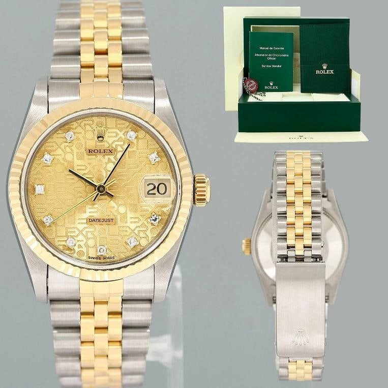 MINT Ladies Rolex 68273 Two Tone 18k Gold Steel 31mm Champagne Diamond Watch: Condition: Pre-owned - Excellent,Brand: Rolex,Department: Men,Type: Wristwatch,Country of Origin: Switzerland