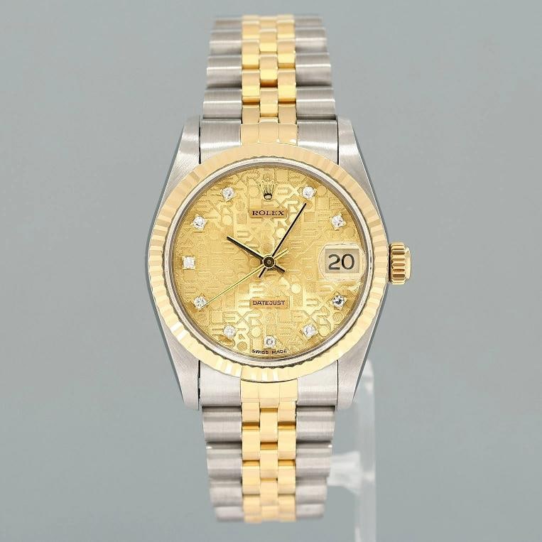 MINT Ladies Rolex 68273 Two Tone 18k Gold Steel 31mm Champagne Diamond Watch - 2