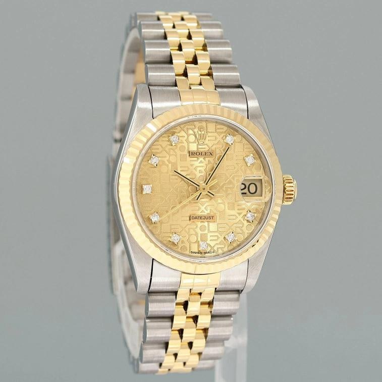 MINT Ladies Rolex 68273 Two Tone 18k Gold Steel 31mm Champagne Diamond Watch - 3
