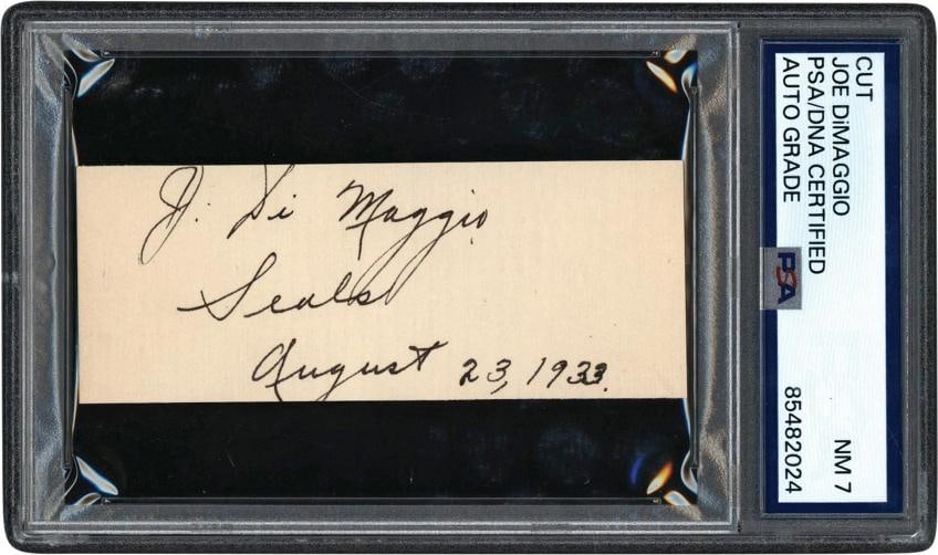 RARE Joe Dimaggio 1933 Pre Rookie San Francisco Seals Signed Cut Auto PSA (1 of 2)