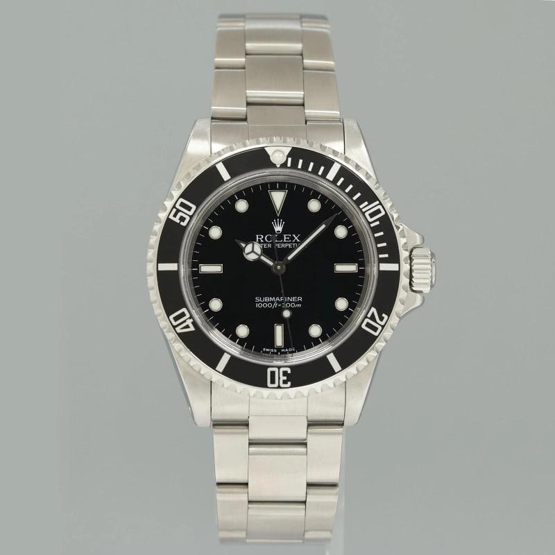 PAPERS 2001 MINT Rolex Submariner No-Date 2 Line Dial 14060M Steel Black Watch - 2
