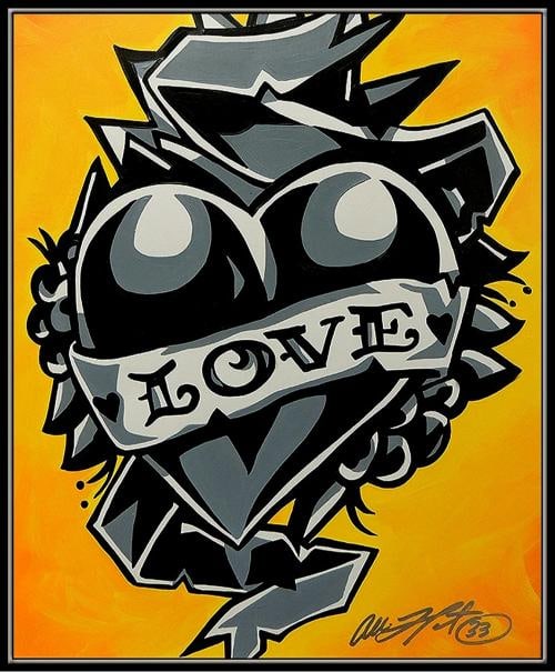 Allison Lefcort Acrylic Painting Original Signed Modern Street Graffiti Artwork - 2