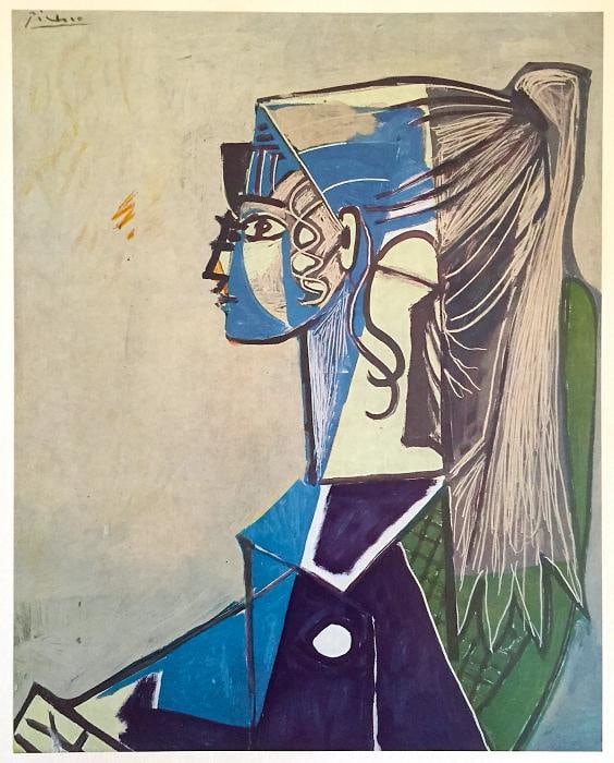 PABLO PICASSO RARE 1955 MODERNIST 1ST ED LITHOGRAPH PRINT " SYLVETTE XIII " 1954 - 11