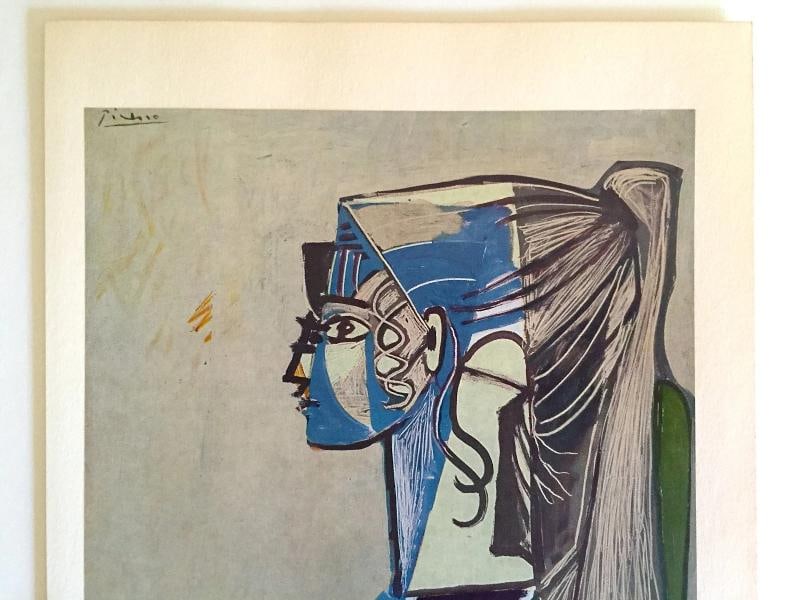 PABLO PICASSO RARE 1955 MODERNIST 1ST ED LITHOGRAPH PRINT " SYLVETTE XIII " 1954 - 3
