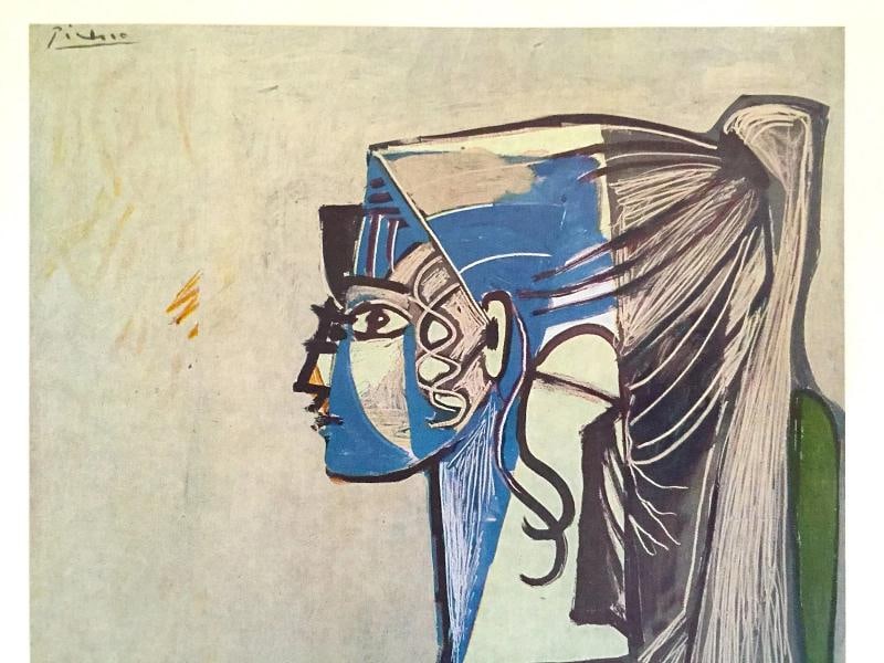 PABLO PICASSO RARE 1955 MODERNIST 1ST ED LITHOGRAPH PRINT " SYLVETTE XIII " 1954 - 4