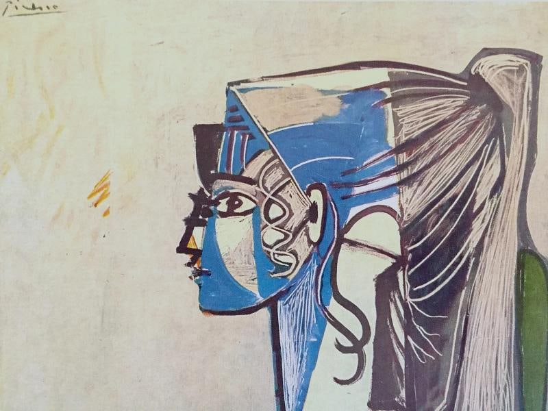 PABLO PICASSO RARE 1955 MODERNIST 1ST ED LITHOGRAPH PRINT " SYLVETTE XIII " 1954 - 5