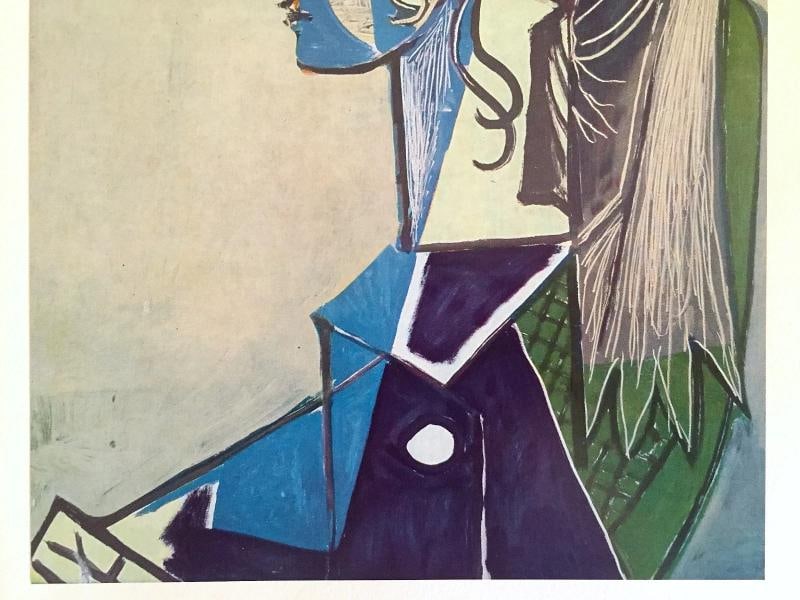 PABLO PICASSO RARE 1955 MODERNIST 1ST ED LITHOGRAPH PRINT " SYLVETTE XIII " 1954 - 7