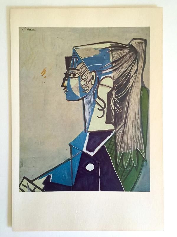 PABLO PICASSO RARE 1955 MODERNIST 1ST ED LITHOGRAPH PRINT " SYLVETTE XIII " 1954 - 9