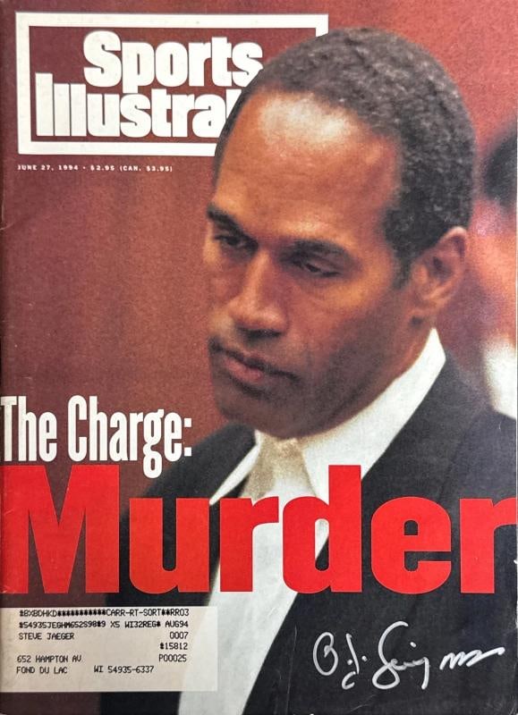 OJ Simpson Signed June 27 1994 SI The Charge MURDER Magazine RARE!!! JSA (1 of 2)