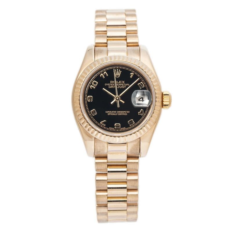 Rolex Datejust 179175 18kRose President 2003 Complete Black Dial Auto Watch 26mm Box and Papers: Condition: Pre-owned - Good: This item has been gently used but is in good condition. It might have a few signs of wear, like light scratches or tarnishing. ,Brand: Rolex,Type: Wristwatches,Movement: 